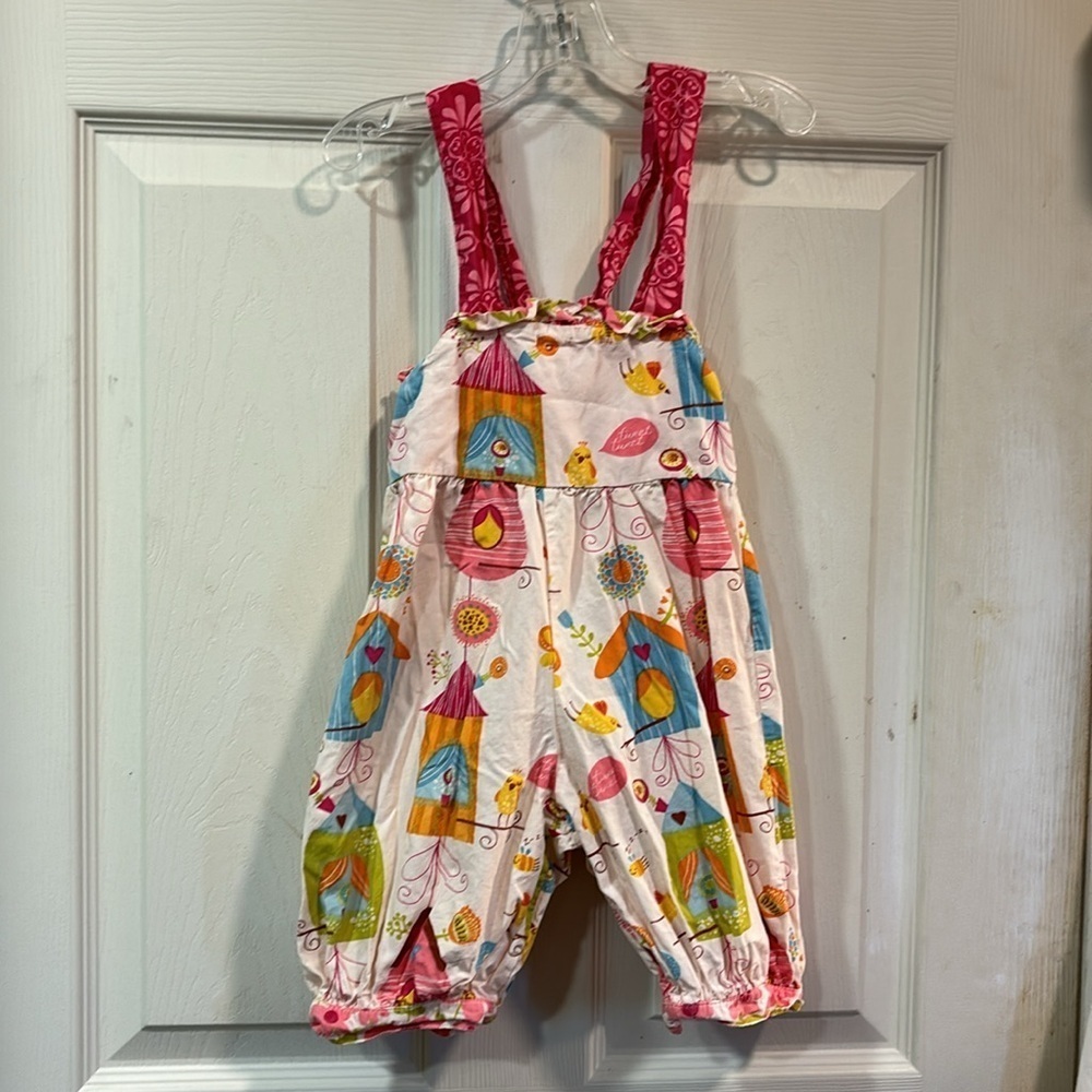 Jelly the Pug Iris Collection Gabby Birdhouse Bubble Romper size 12m
